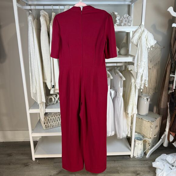 Donna Morgan Sz. 12 half sleeve Jumpsuit knit retro vintage vibe seventies #4325 - Picture 2 of 7